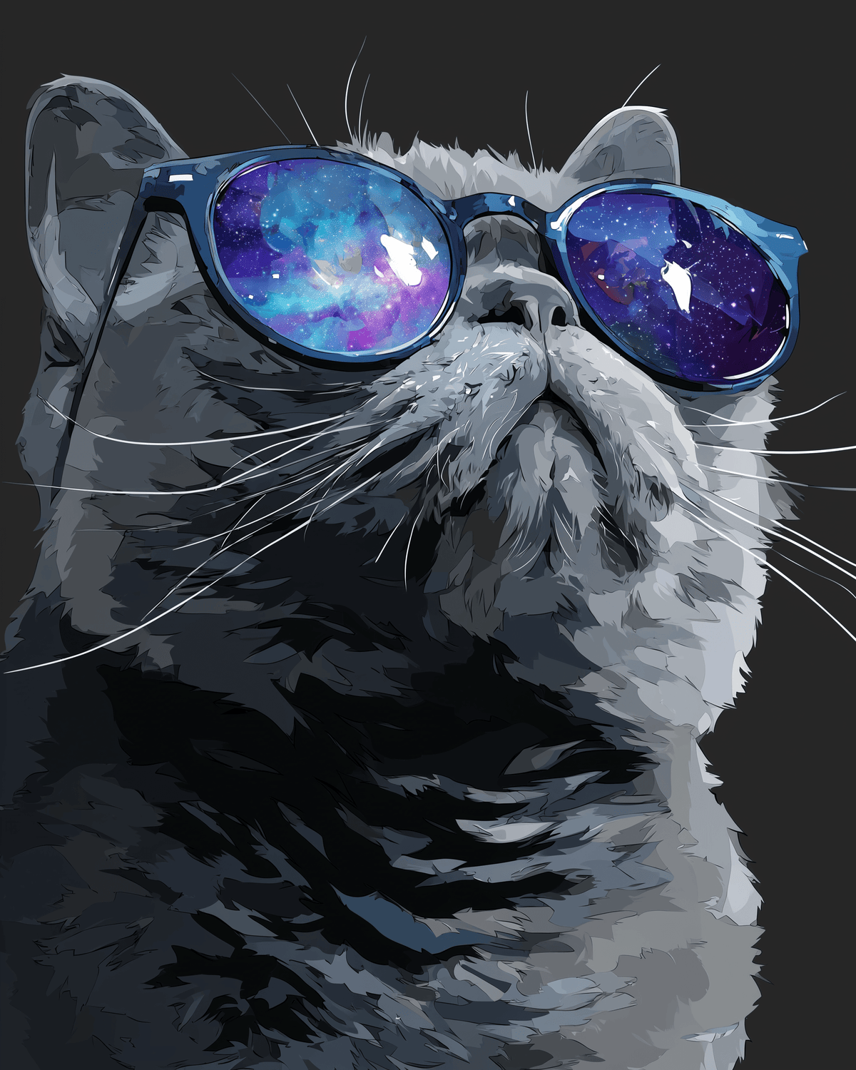 Malen nach Zahlen Katze mit Brille