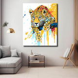 Malen nach Zahlen Kunst Tier Leopard hängt rum