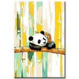 Malen nach Zahlen Kunst Tier Panda auf einem Ast