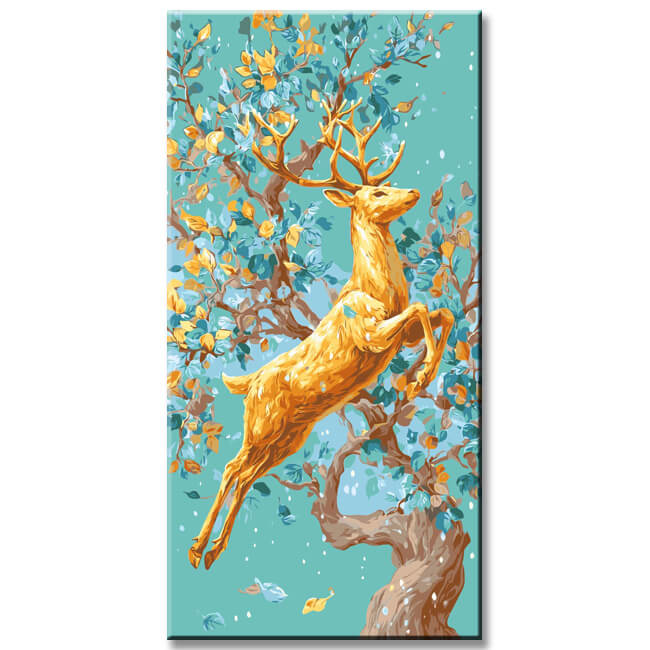 Malen nach Zahlen Hirsch mit Baumgeweih