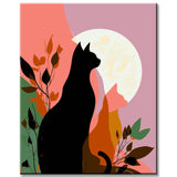 Malen nach Zahlen Katzen bei Nacht Kunst