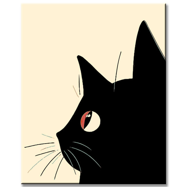 Malen nach Zahlen Schwarze Katzen Portraits