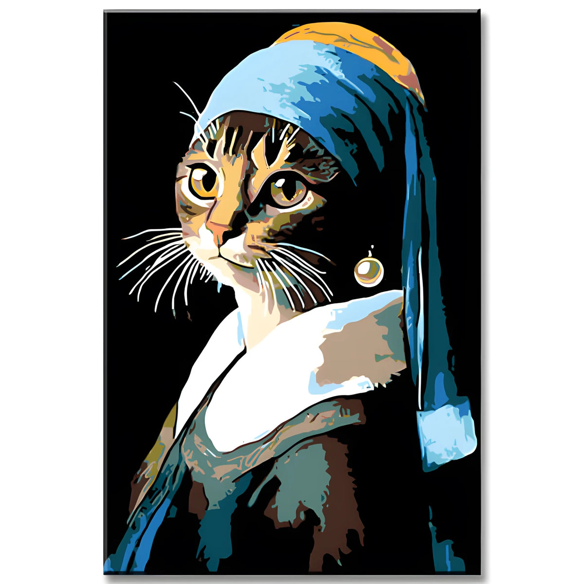 Malen nach Zahlen Vermeer Kunst Katze mit Perlenohrring