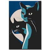 Malen nach Zahlen Kunst Malerei schwarze Katzen bei Nacht