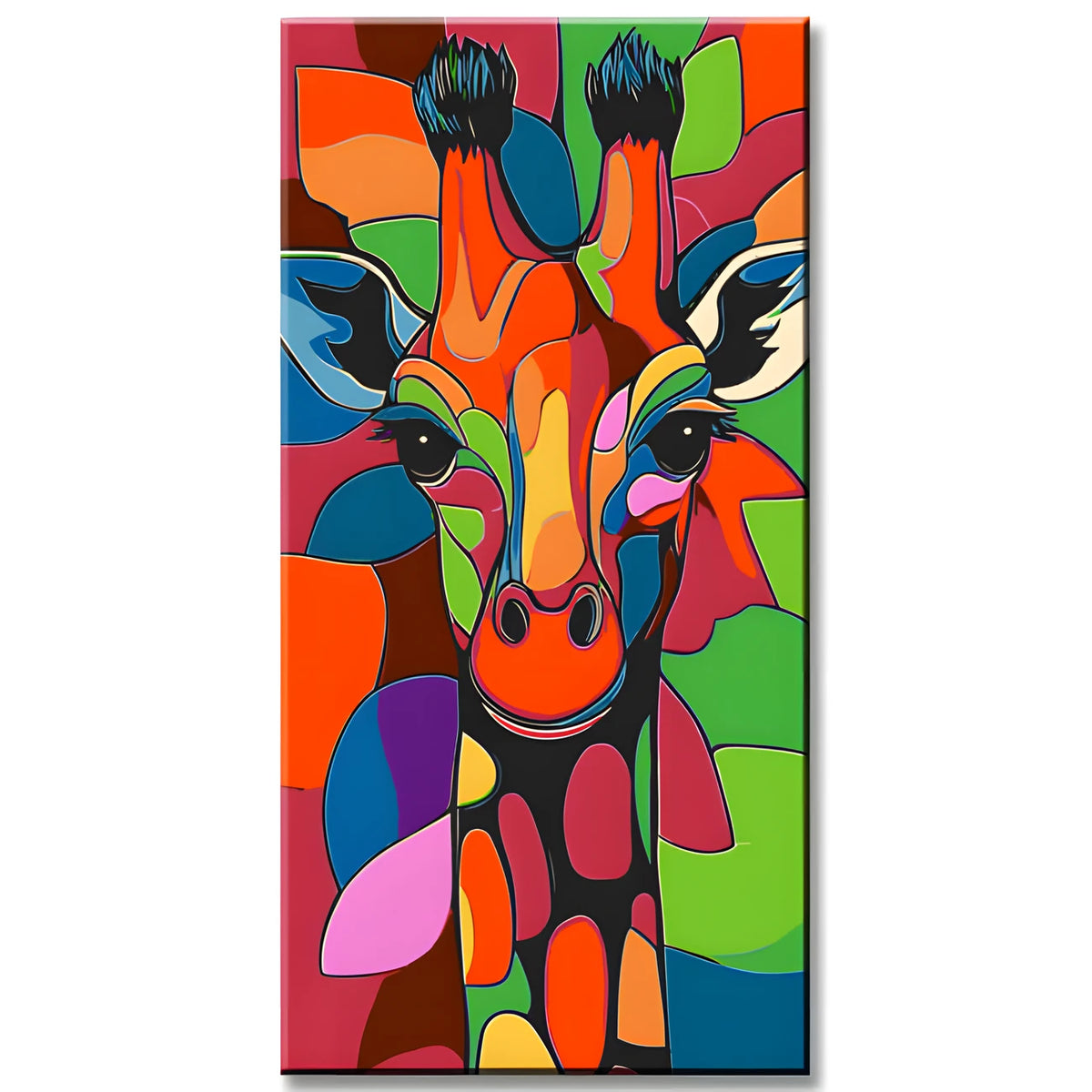 Malen nach Zahlen Kunst Malerei Giraffe Portrait farbig