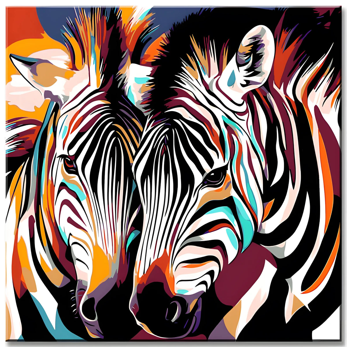 Malen nach Zahlen Bunte Zebra Familien