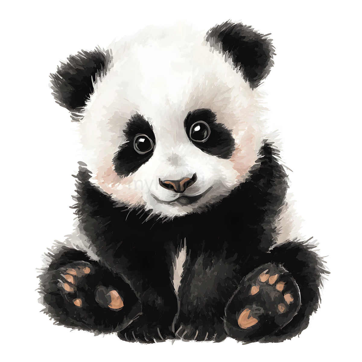 Malen nach Zahlen Baby Panda beim Spielen