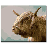 Malen nach Zahlen Braunes Highland Hochland Rind