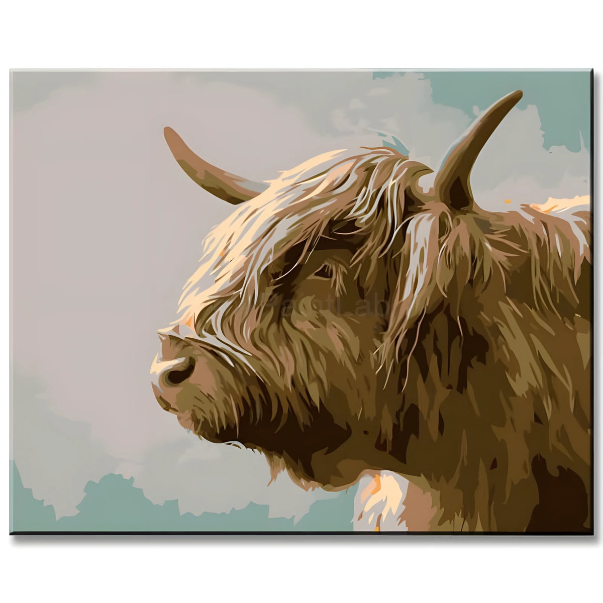 Malen nach Zahlen Braunes Highland Hochland Rind