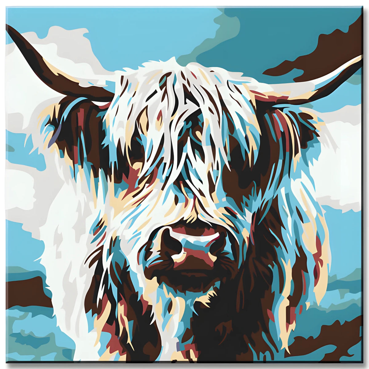 Malen nach Zahlen Highland Hochland Rind Kunstbild