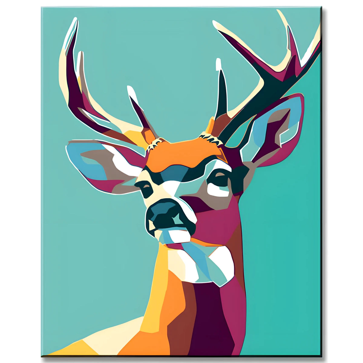 Malen nach Zahlen Polygon Art Bunter Hirsch