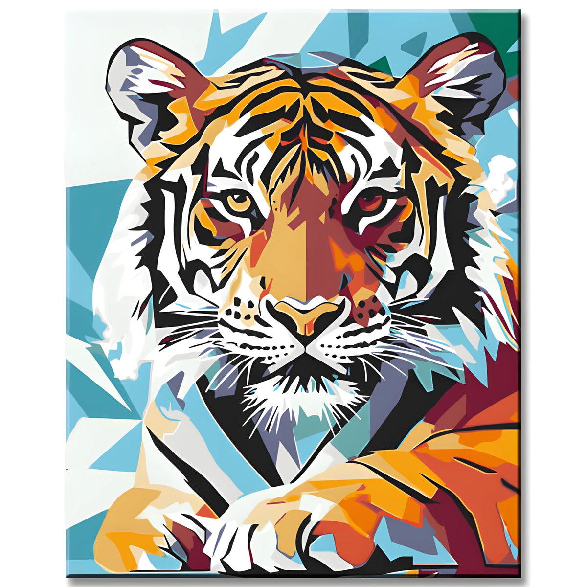 Malen nach Zahlen Polygon Art Bunter Tiger