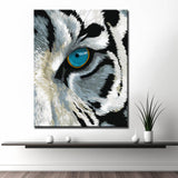 Malen nach Zahlen Weißer Tiger mit blauem Auge