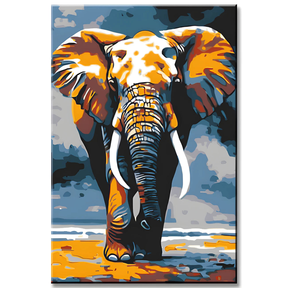 Malen nach Zahlen Tier Kunst Elefant in Bewegung