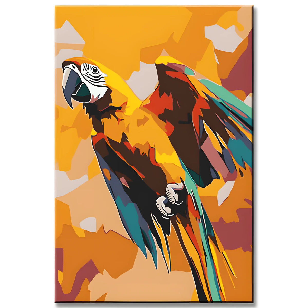 Malen nach Zahlen Fliegender Papagei Polygon Art