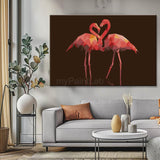 Malen nach Zahlen Polygon Art Flamingo
