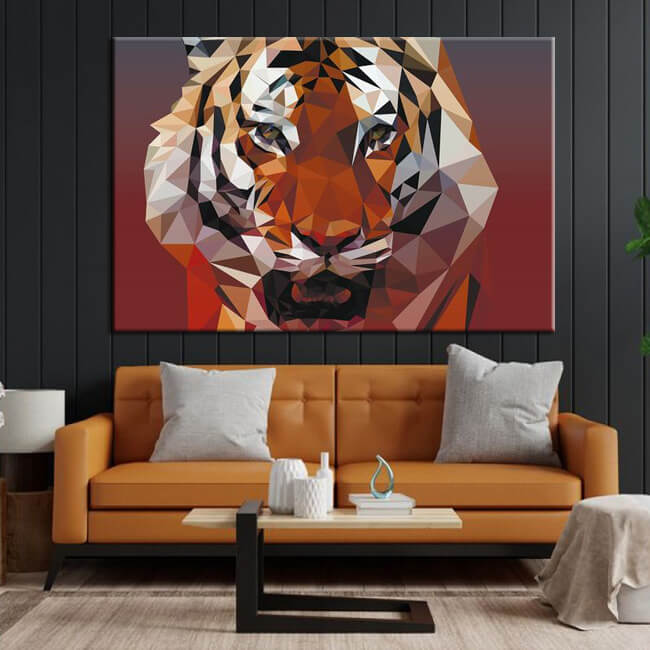 Malen nach Zahlen Polygon Art Tiger Versand aus DE
