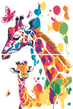 Malen nach Zahlen Aquarell Giraffe Mutter und Kind 2-teilig