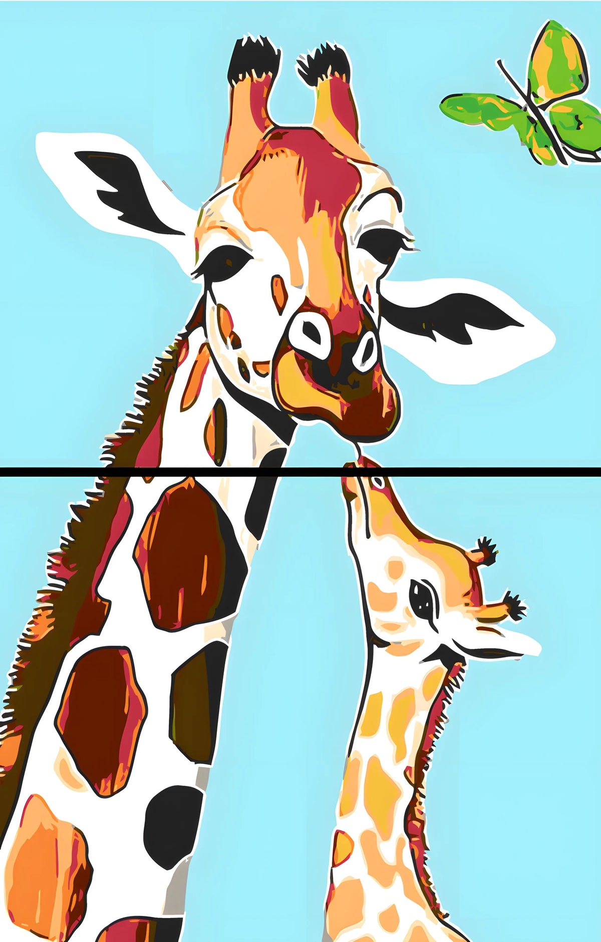 Malen nach Zahlen Giraffe mit gebogenem Hals 2-teilig