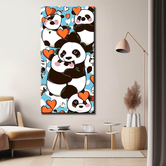 Malen nach Zahlen Panda Liebe