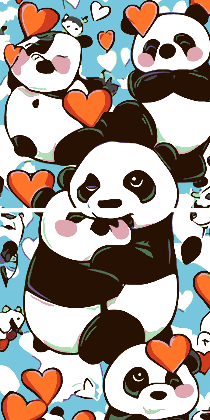 Malen nach Zahlen Panda Liebe 2-teilig