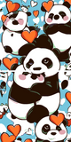 Malen nach Zahlen Panda Liebe 2-teilig
