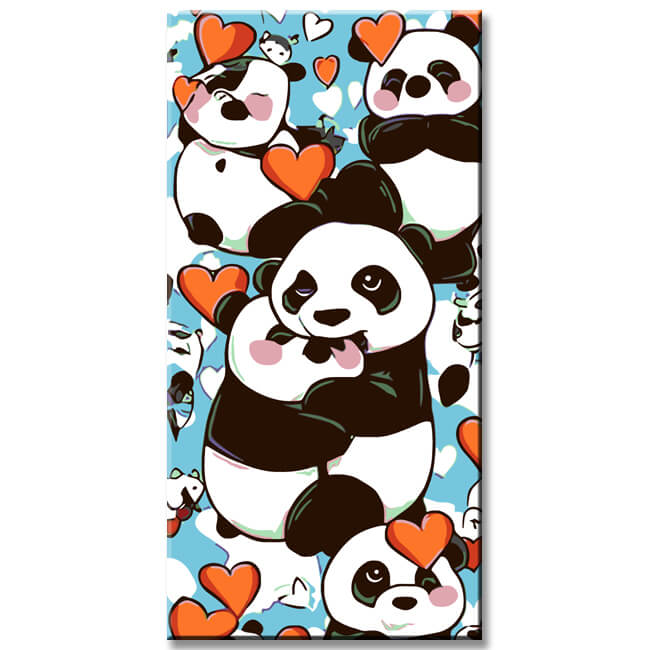 Malen nach Zahlen Panda Liebe