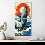Malen nach Zahlen Wal sprint aus dem Meer 2-teilig