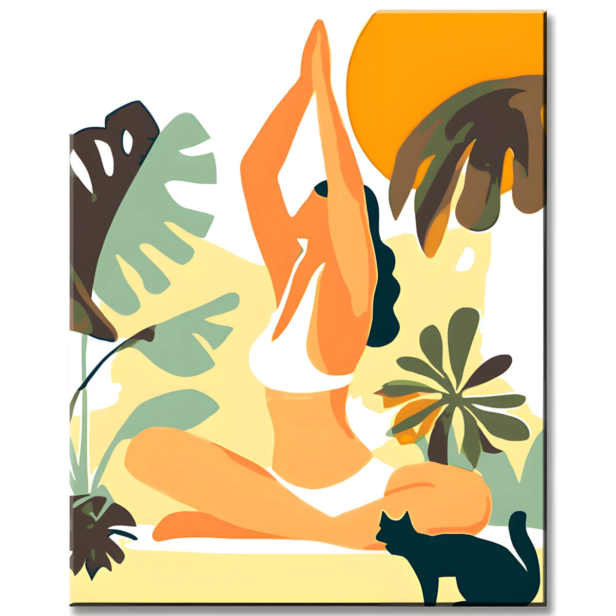 Malen nach Zahlen Abstrakte Kunst Tropisches Yoga