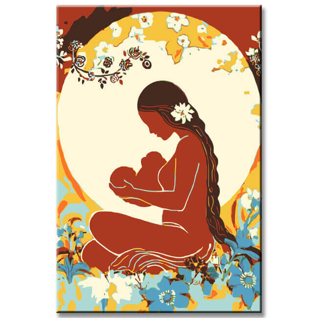 Malen nach Zahlen Eine gebärende Mutter