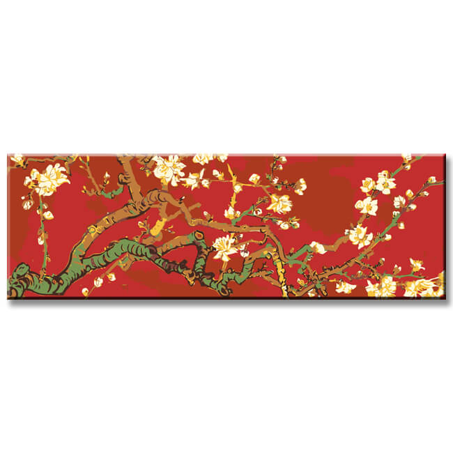 Malen nach Zahlen Mandelblüte in Rot