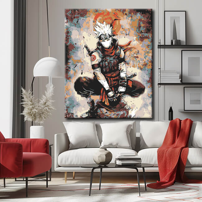 Malen nach Zahlen Kakashi Naruto Kämpfer