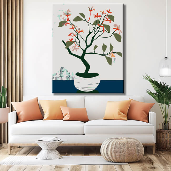 Malen nach Zahlen Zen Zweig Baum