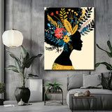 Malen nach Zahlen Afro-Frau in Gelb