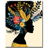 Malen nach Zahlen Afro-Frau in Gelb