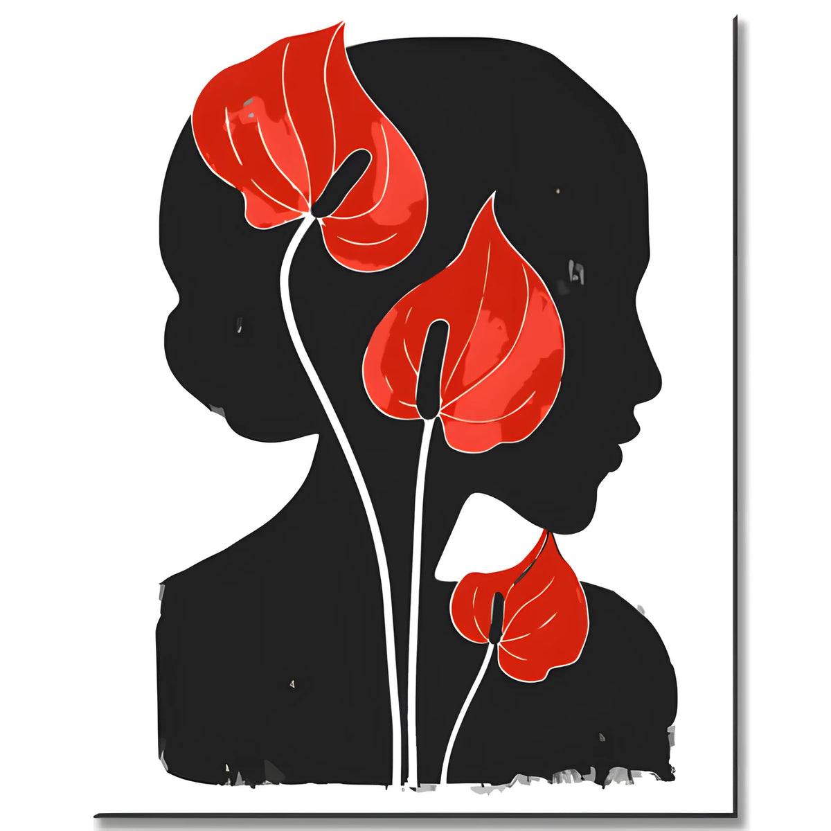 Malen nach Zahlen Schwarze Frau mit Roter Blume