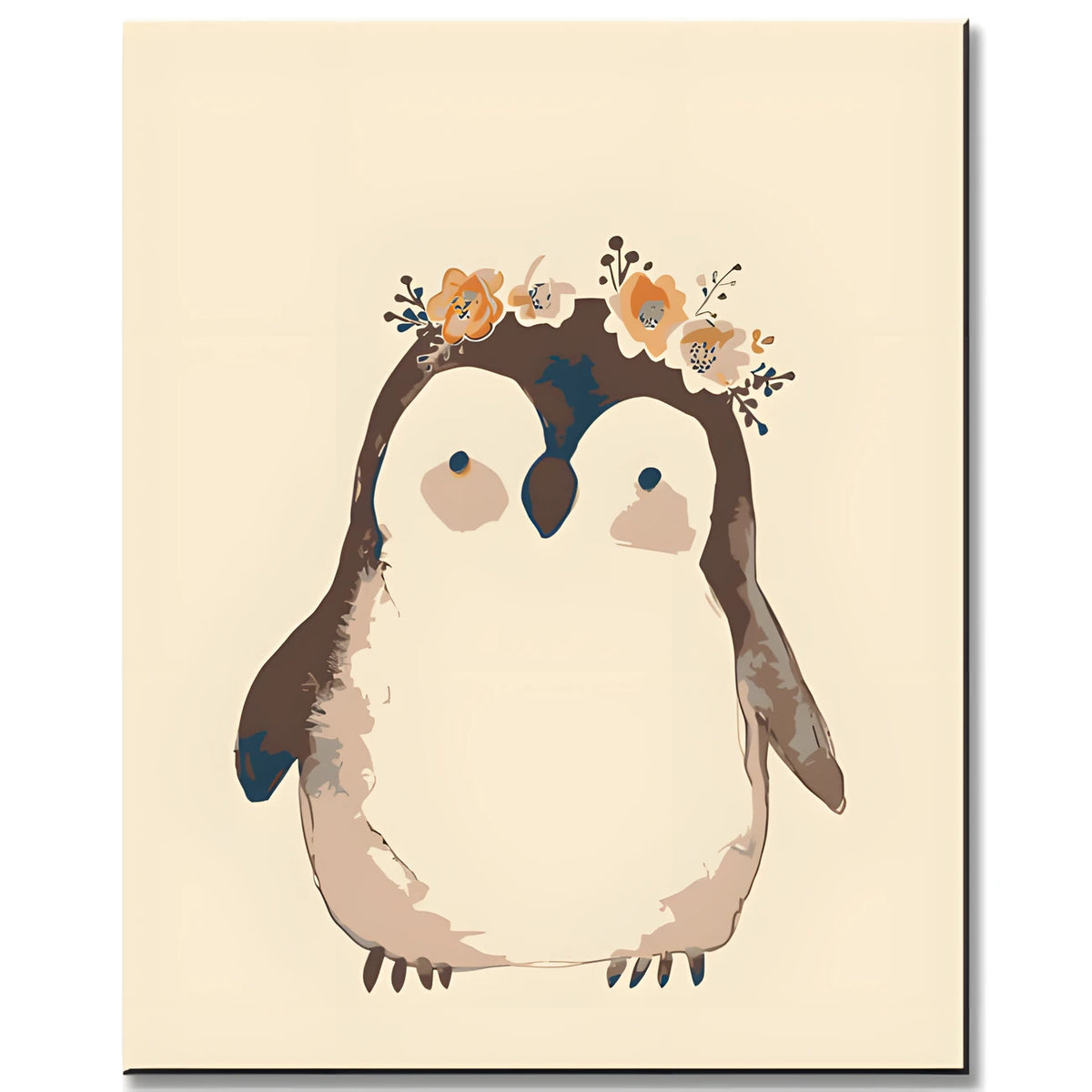 Malen nach Zahlen Pinguin auf Papier