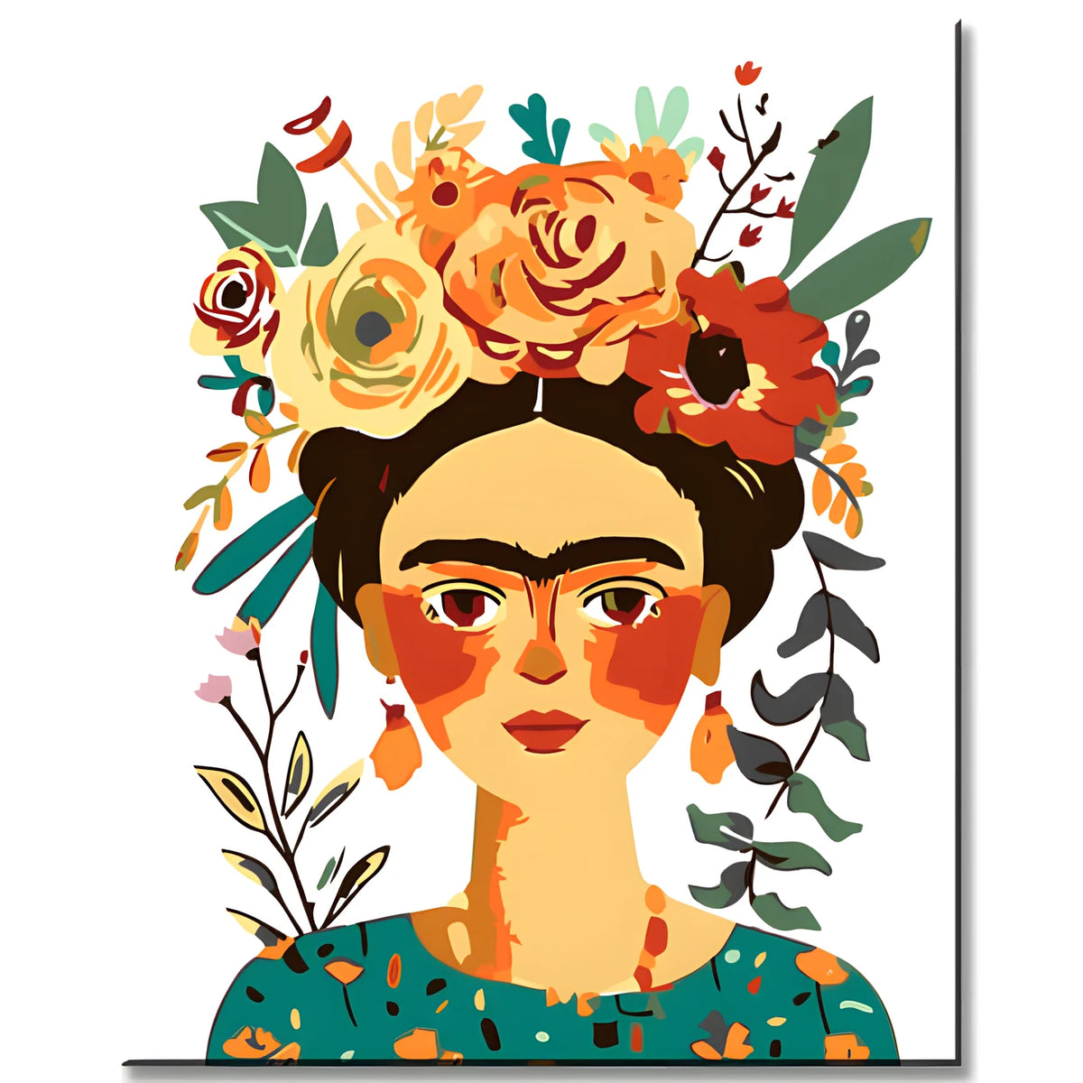 Malen nach Zahlen Frida Kahlo mit Blumenkranz