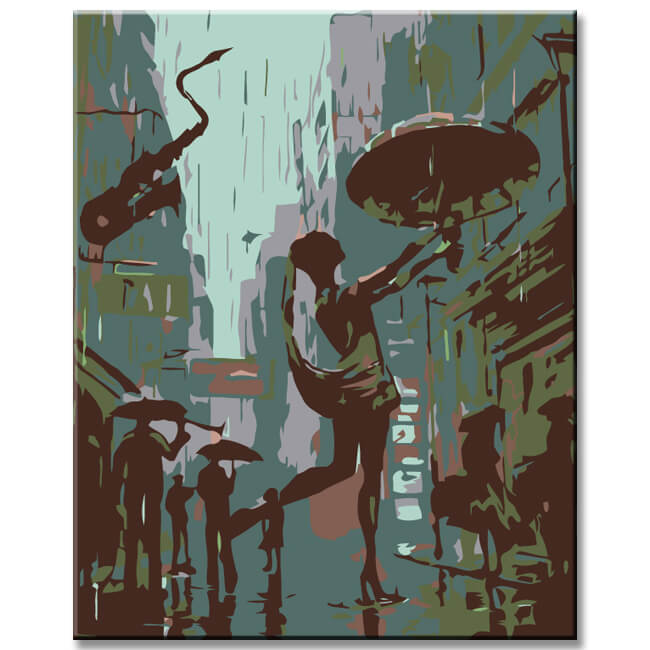 Malen nach Zahlen Das Leben ist ein Tanz im Regen