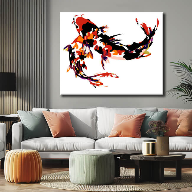 Malen nach Zahlen Moderne Kunst Koi Fische