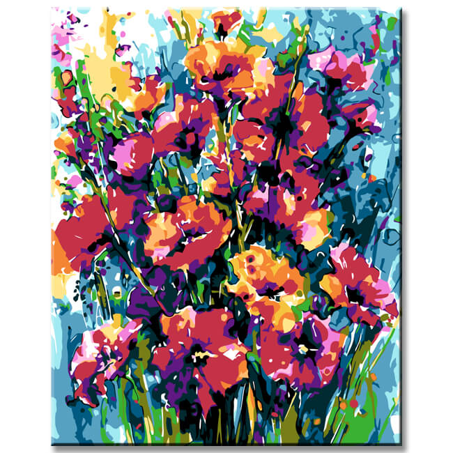 Malen nach Zahlen Kunst Blumenjubiläum II