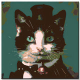 Malen nach Zahlen Kreativkunst Katze im Smoking