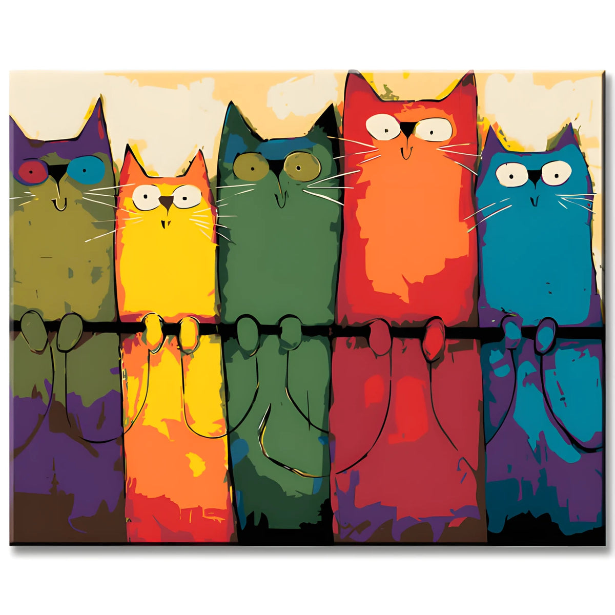 Malen nach Zahlen Regenbogenkatzen