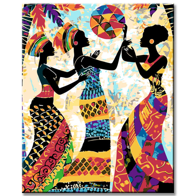Afrikanische Kunst Bilderwand  Farbenfrohe und inspirierende LeinwandBilder, 4-teilig