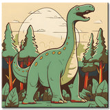 Dino im Wald - Malen nach Zahlen