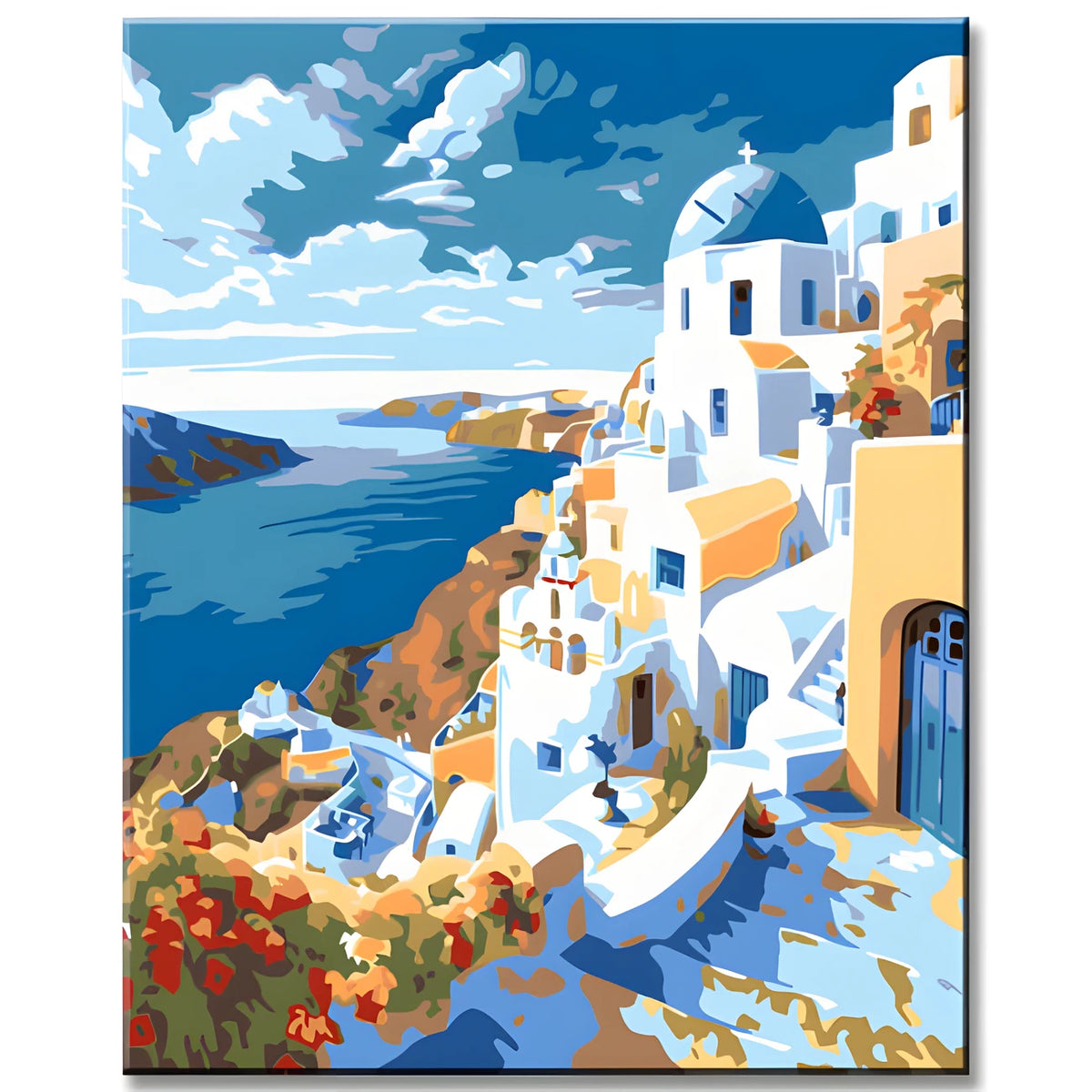 Santorini Dorf Griechenland - Malen nach Zahlen
