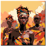 Afrikanische Kunst Bilderwand  Farbenfrohe und inspirierende LeinwandBilder, 4-teilig