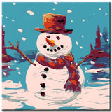 Malen nach Zahlen für Kinder Schneemann