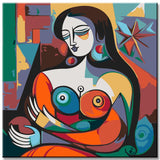 Kubistische Kunstwerke auf Galerieleinwand  Stilvolle und Einzigartige WandBilder, 9-teilig