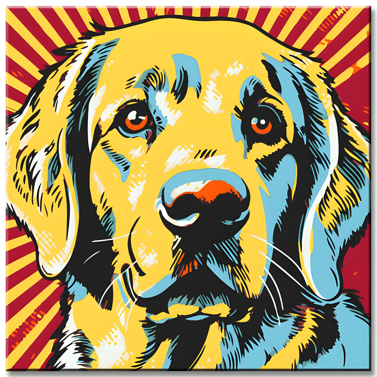 Golden Retriever - Malen nach Zahlen im Roy Lichtenstein Stil